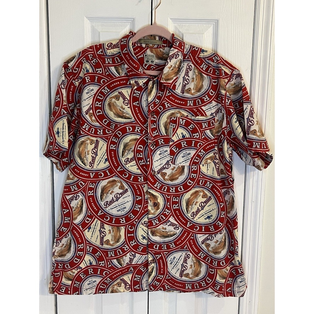 ✨Columbia River Lodge Red Drum Amber Ale Beer Shirt‎ All Over Print L